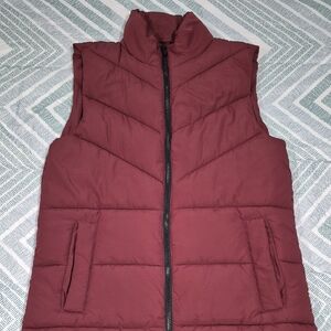 Noisy May Burgundy Puffer Vest